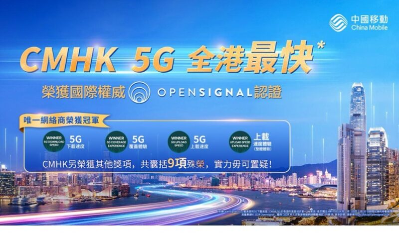 CMHK 5G再膺國際權威Opensignal認證，橫掃9個獎項!