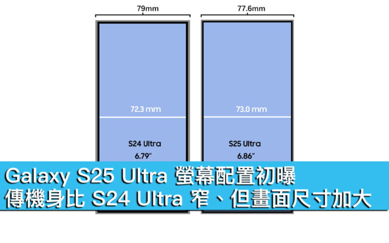 Galaxy S25 Ultra 螢幕配置初曝！傳機身比 S24 Ultra 窄、但畫面尺寸加大