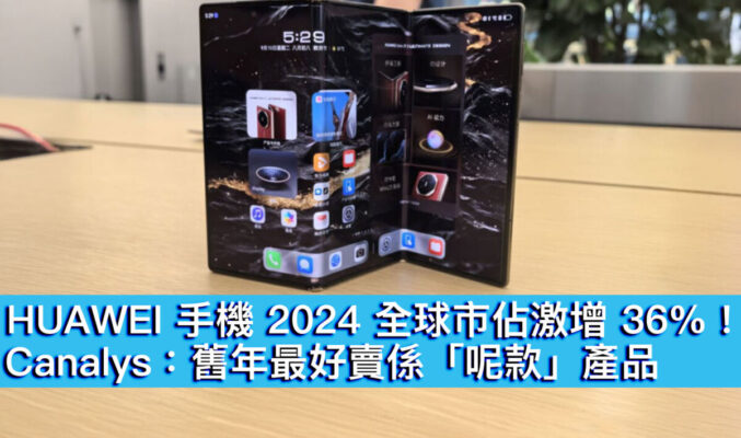 HUAWEI 手機 2024 全球市佔激增 36%！Canalys：舊年最好賣係「呢款」產品